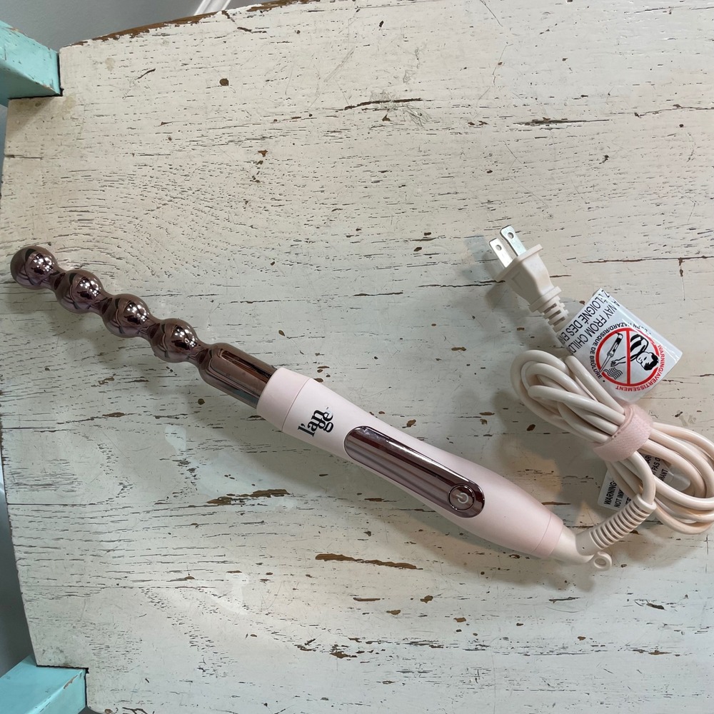 L'ange Le Perle Bubble Curling Wand Rose Gold Titanium Pink Hair Styling‎ Tool